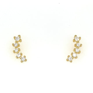 Golden Cz Creeper Earrings