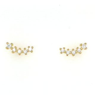 Golden Cz Creeper Earrings