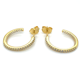 Golden Stone Set Hoop Earrings