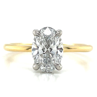 Joy - 18ct Yellow Gold 1.47ct Lab Grown Oval Solitaire with Hidden Halo