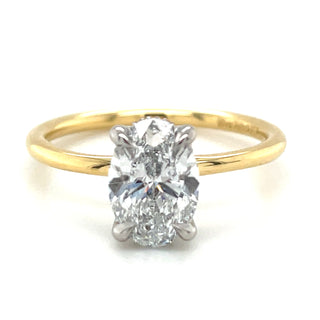 Joy - 18ct Yellow Gold 1.47ct Laboratory Grown Oval Solitaire with Hidden Halo