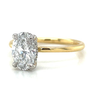 Joy - 18ct Yellow Gold 1.47ct Laboratory Grown Oval Solitaire with Hidden Halo