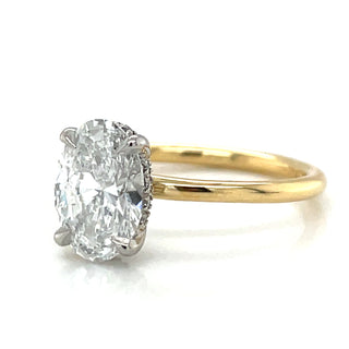 Joy - 18ct Yellow Gold 1.83ct Laboratory Grown Oval Solitaire with Hidden Halo