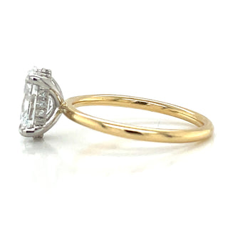 Joy - 18ct Yellow Gold 1.83ct Lab Grown Oval Solitaire with Hidden Halo