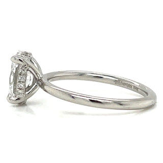 Valeria - Platinum 1.43ct Lab Grown Oval Solitaire with Hidden Halo