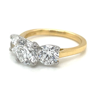 Harriet - 18ct Yellow Gold 2.76ct Laboratory Grown Three Stone Diamond Ring