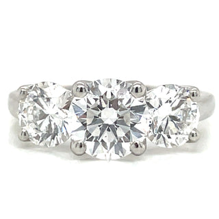 Tiffany - Platinum 2.78ct Laboratory Grown Three Stone Diamond Ringo