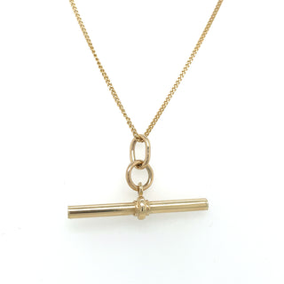 9ct Yellow Gold Large Polished T-Bar Necklace