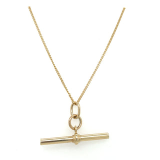 9ct Yellow Gold Large Polished T-Bar Necklace