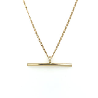9ct Yellow Gold Polished T-Bar Necklace