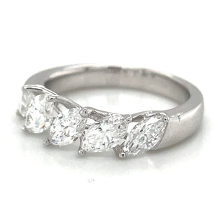 14kt White Gold 1.53ct Laboratory Grown Fallen Marquise Diamond Eternity Ring