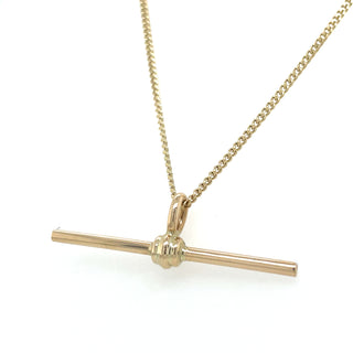 9ct Yellow Gold Large T-Bar Necklace