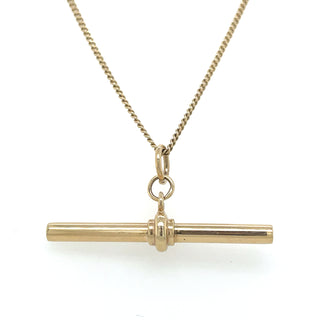 9ct Yellow Gold Large Hanging T-Bar Necklace