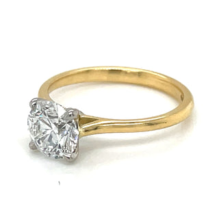 Ava - 18ct Yellow Gold 1.35ct Laboratory Grown Round Diamond Solitaire Ring