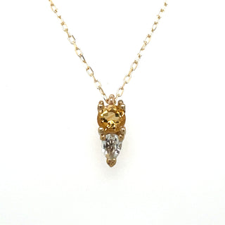 9ct Yellow Gold Citrine and Green Amethyst Pendant