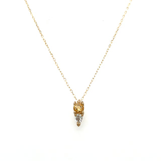 9ct Yellow Gold Citrine and Green Amethyst Pendant