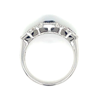 9ct White Gold Cushion & Pear Cut 2.60ct Sapphire Ring