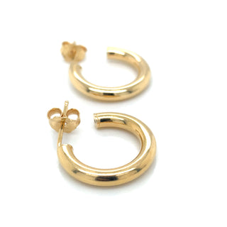 Golden Tubular Hoop Studs