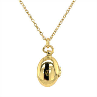 Golden Oval Locket With Cz Centre