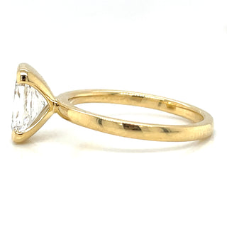 Athena - 18ct Yellow Gold Half Rubover Laboratory Grown Radiant Cut Diamond Solitaire Engagement Ring