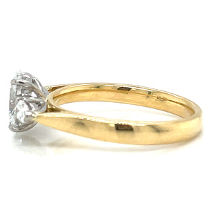 Daniela - 18ct Yellow Gold 1.27ct Laboratory Grown Oval Three Stone Engagement Ring with Side Pear Diamonds