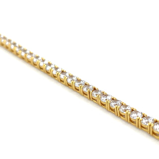 Golden 3mm Wide Cz Tennis Bracelet