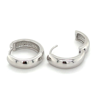 Sterling Silver Chunky Polished Hoop Earrings