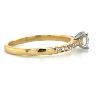 Laoise - 18ct Yellow Gold 0.66ct Laboratory Grown Round Solitaire Engagement Ring With Pavé Set Shoulders