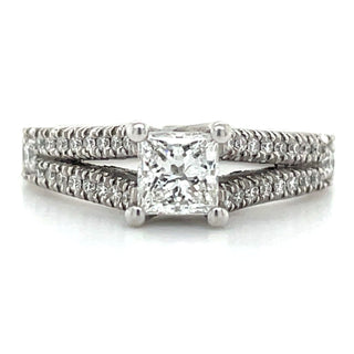 platinum princess cut earth grown diamond engagement ring