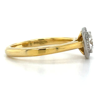 Maria - 18ct Yellow Gold .82ct Pavé Set Cushion Halo Earth Grown Diamond Engagement Ring