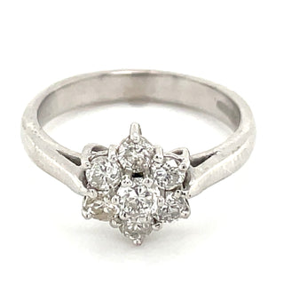 18ct White Gold Cluster Earth Grown Diamond Engagement Ring