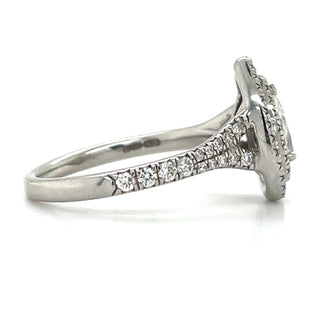 Beth - Platinum Double Halo Pear Earth Grown Diamond Engagement Ring