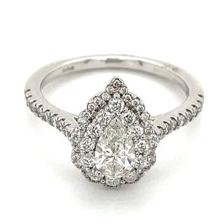 Soleste - Platinum Pear Double Halo Vintage Style 1.00ct Earth Grown Diamond Engagement Ring