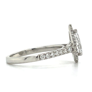 Abigail - Platinum Pear Halo Castle 1.32ct Earth Grown Diamond Engagement Ring