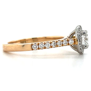 Jenny - 18ct Rose Gold Earth Grown Round Brilliant Cut Halo Diamond Engagement Ring