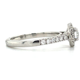 Monica - Platinum .70ct Round Halo Diamond Engagement Ring