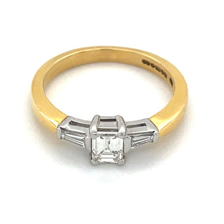 Allison - 18ct Yellow Gold Emerald Cut Three Stone Earth Grown Diamond Engagement Ring