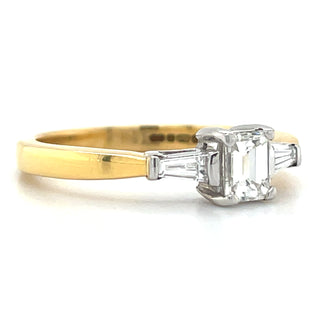 Allison - 18ct Yellow Gold Emerald Cut Three Stone Earth Grown Diamond Engagement Ring