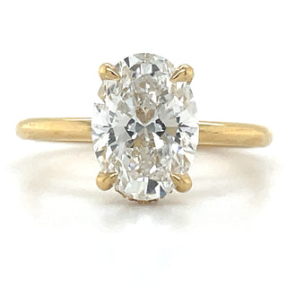 yellow gold oval diamond solitaire engagement ring