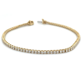 14ct Yellow Gold 2.17ct Laboratory Grown Diamond Tennis Bracelet