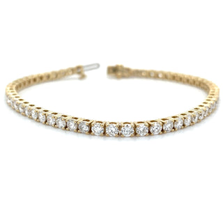 14ct Yellow Gold 5.11ct Laboratory Grown Diamond Tennis Bracelet