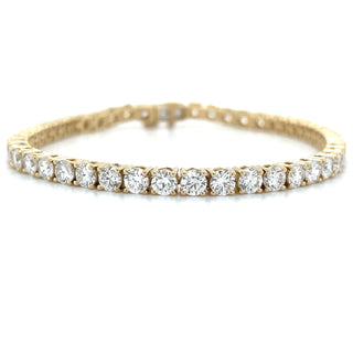 14ct Yellow Gold 7.60ct Laboratory Grown Diamond Tennis Bracelet