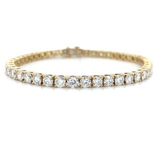 14ct Yellow Gold 10.05ct Laboratory Grown Diamond Tennis Bracelet
