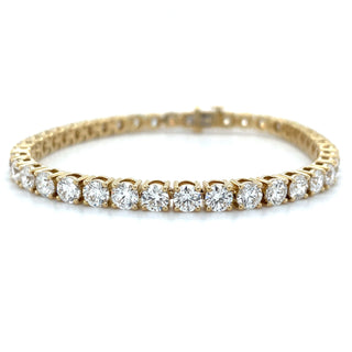 14ct Yellow Gold 10.14ct Laboratory Grown Diamond Tennis Bracelet