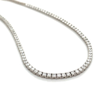 14ct White Gold 3.35ct Laboratory Grown Diamond Tennis Necklace