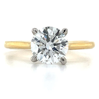 yellow gold round diamond solitaire engagement ring