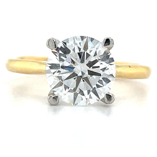 yellow gold round diamond solitaire engagement ring