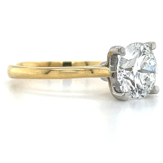 Ava - 18ct Yellow Gold 2ct Laboratory Grown Round Diamond Solitaire Engagement Ring