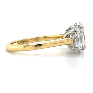 Angelina - 18ct Yellow Gold 2.76ct Laboratory Grown Oval Three Stone Diamond Engagement Ring