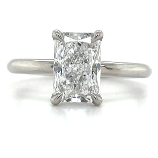 Platinum Radiant cut Diamond Solitaire Engagement Ring